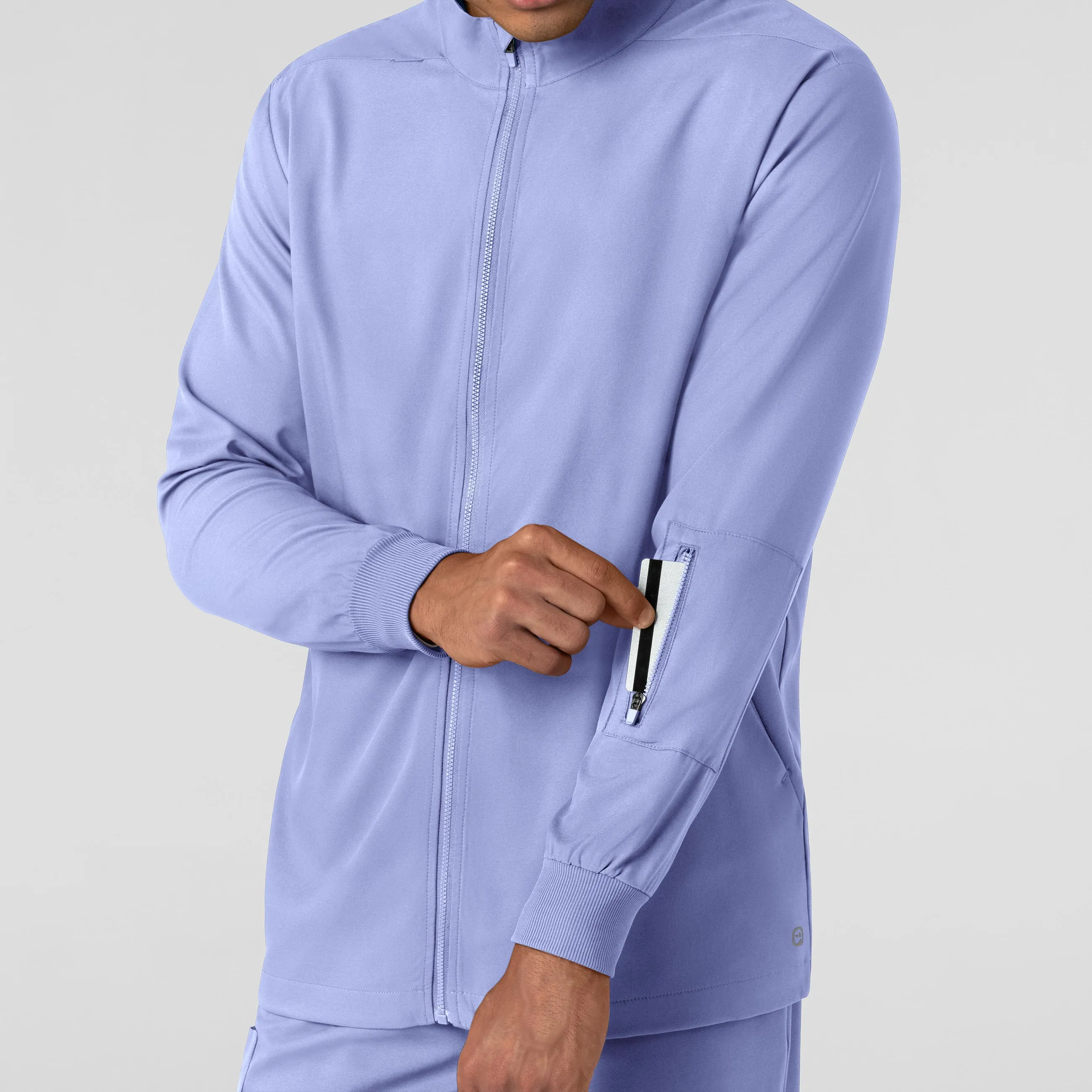 Boundless 8351 Men's Warm Up Scrub Jacket Ceil Blue