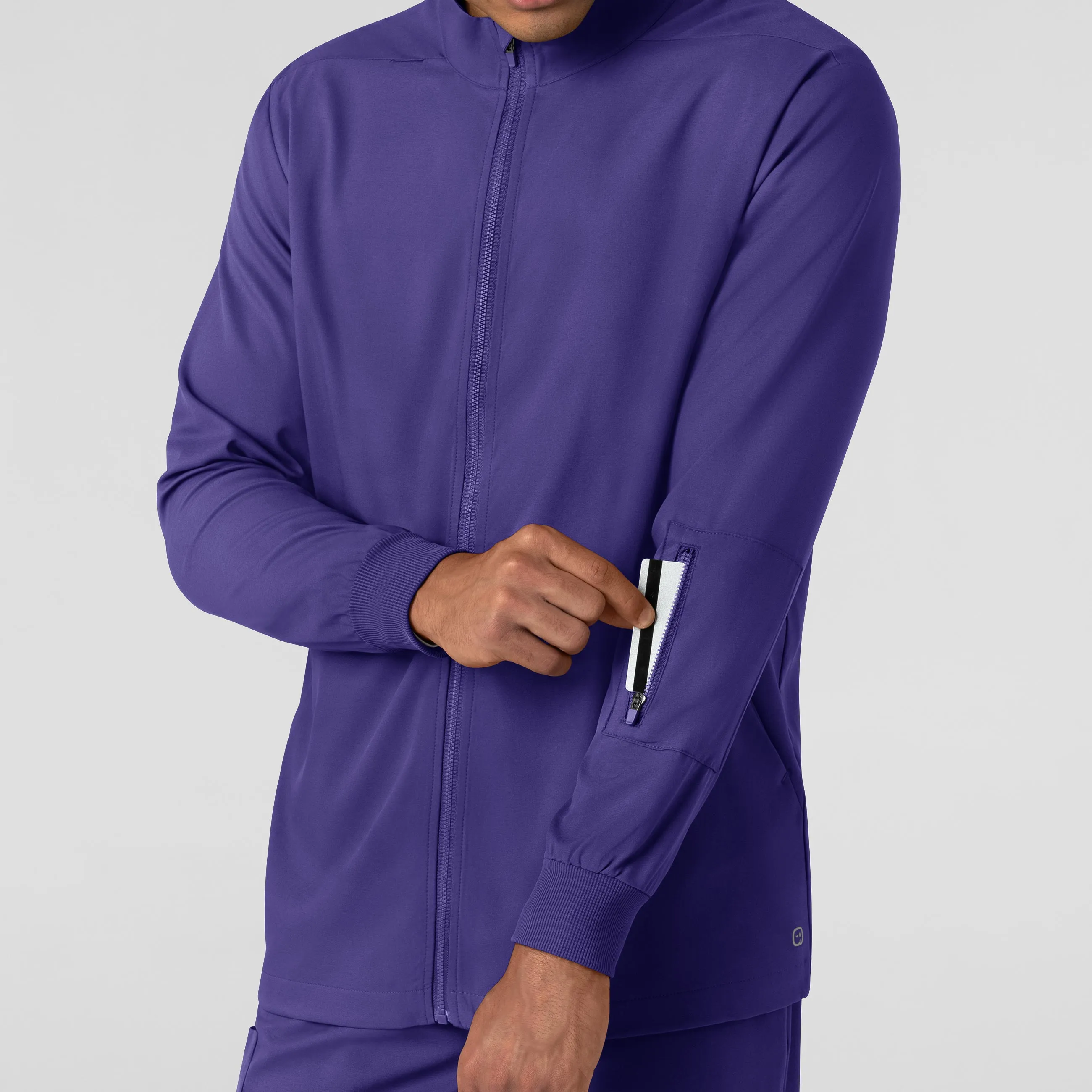 Boundless 8351 Men's Warm Up Scrub Jacket Grape