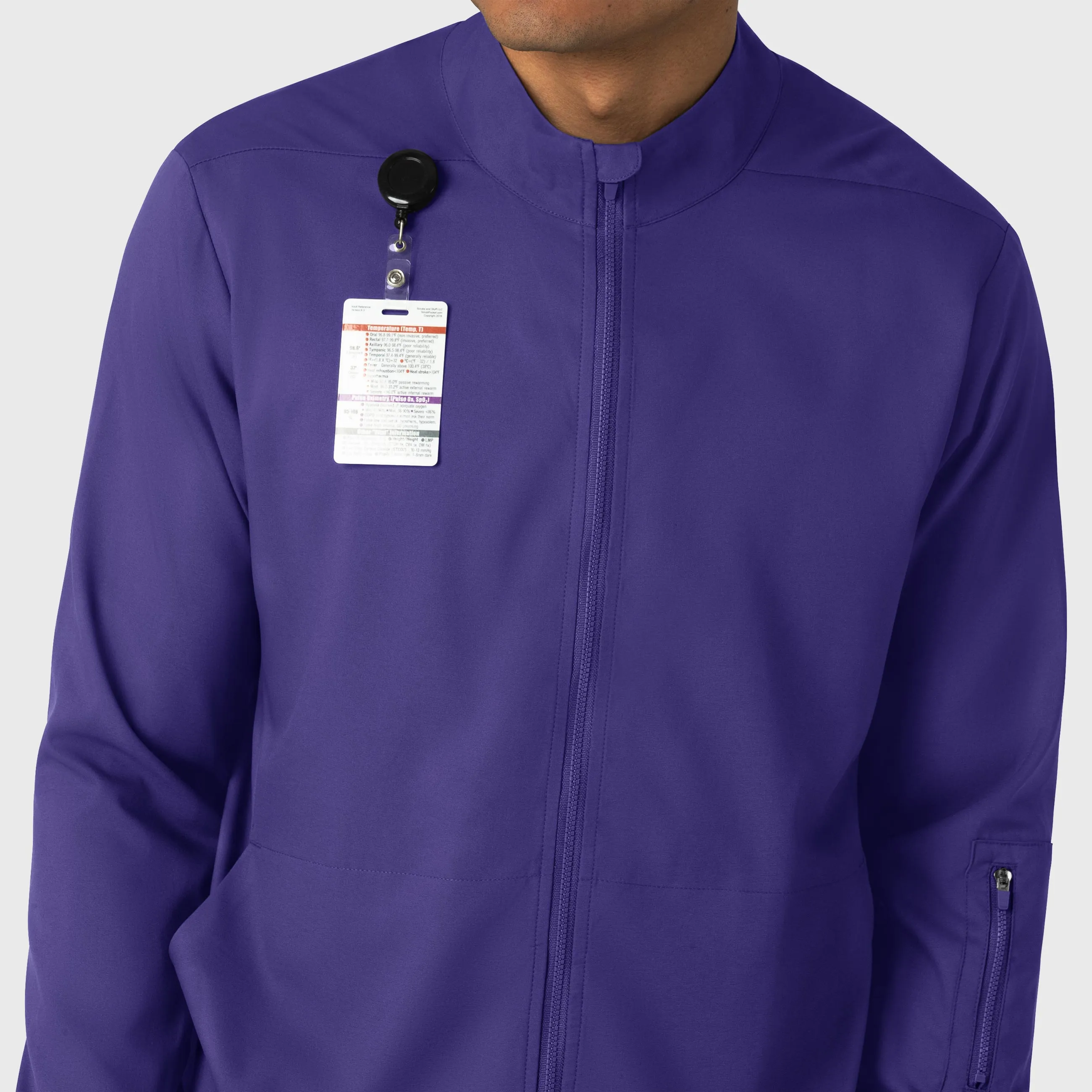 Boundless 8351 Men's Warm Up Scrub Jacket Grape
