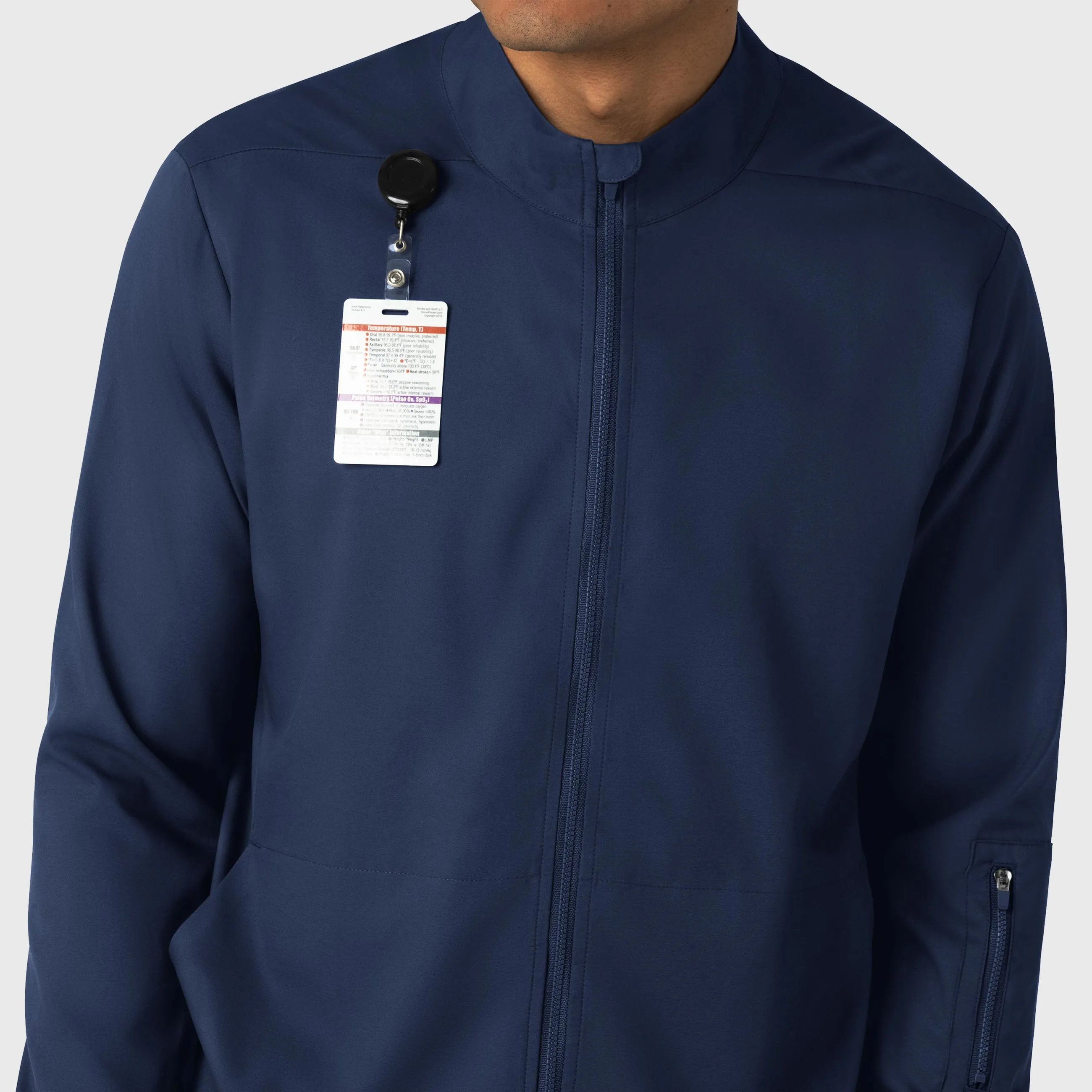 Boundless 8351 Men's Warm Up Scrub Jacket Navy
