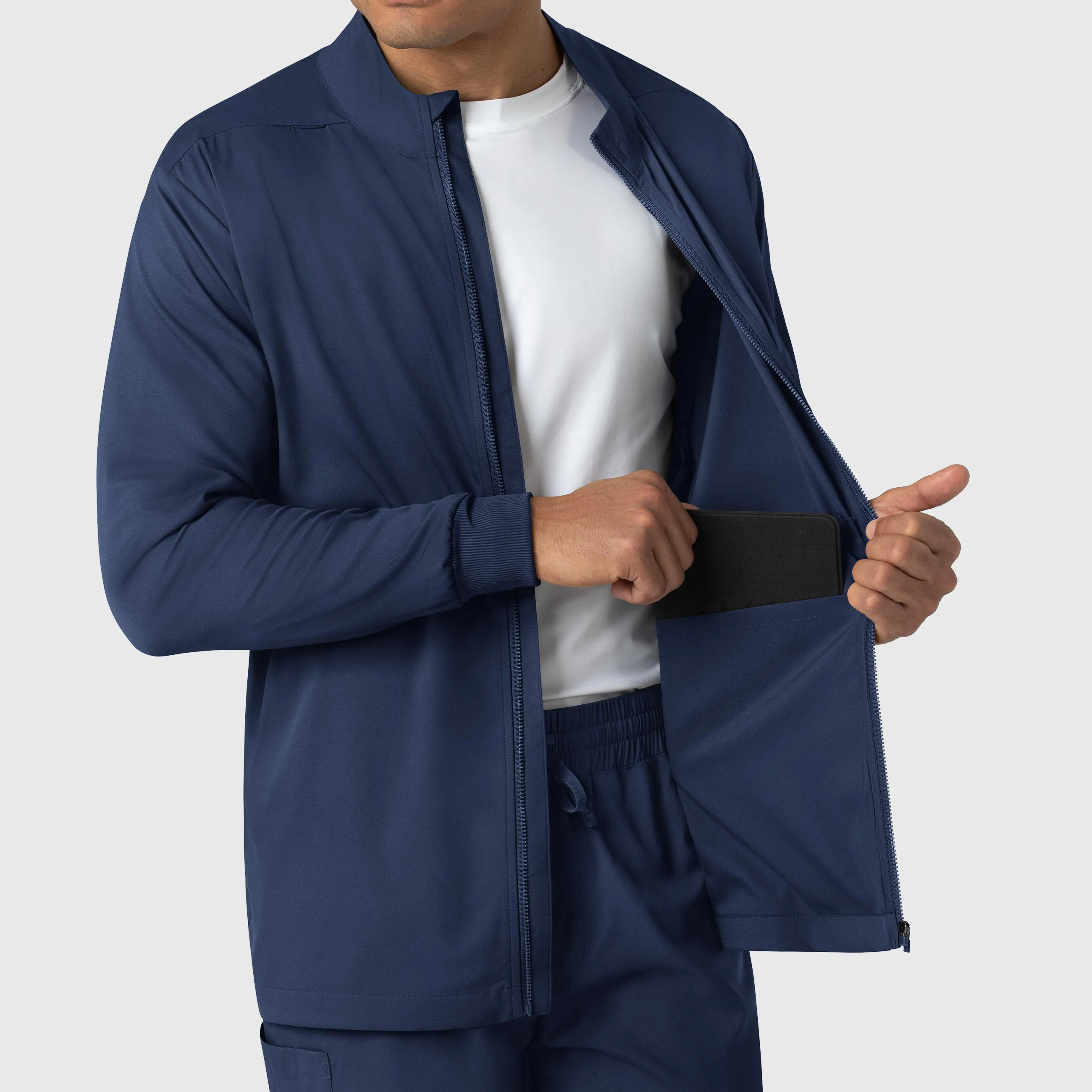 Boundless 8351 Men's Warm Up Scrub Jacket Navy