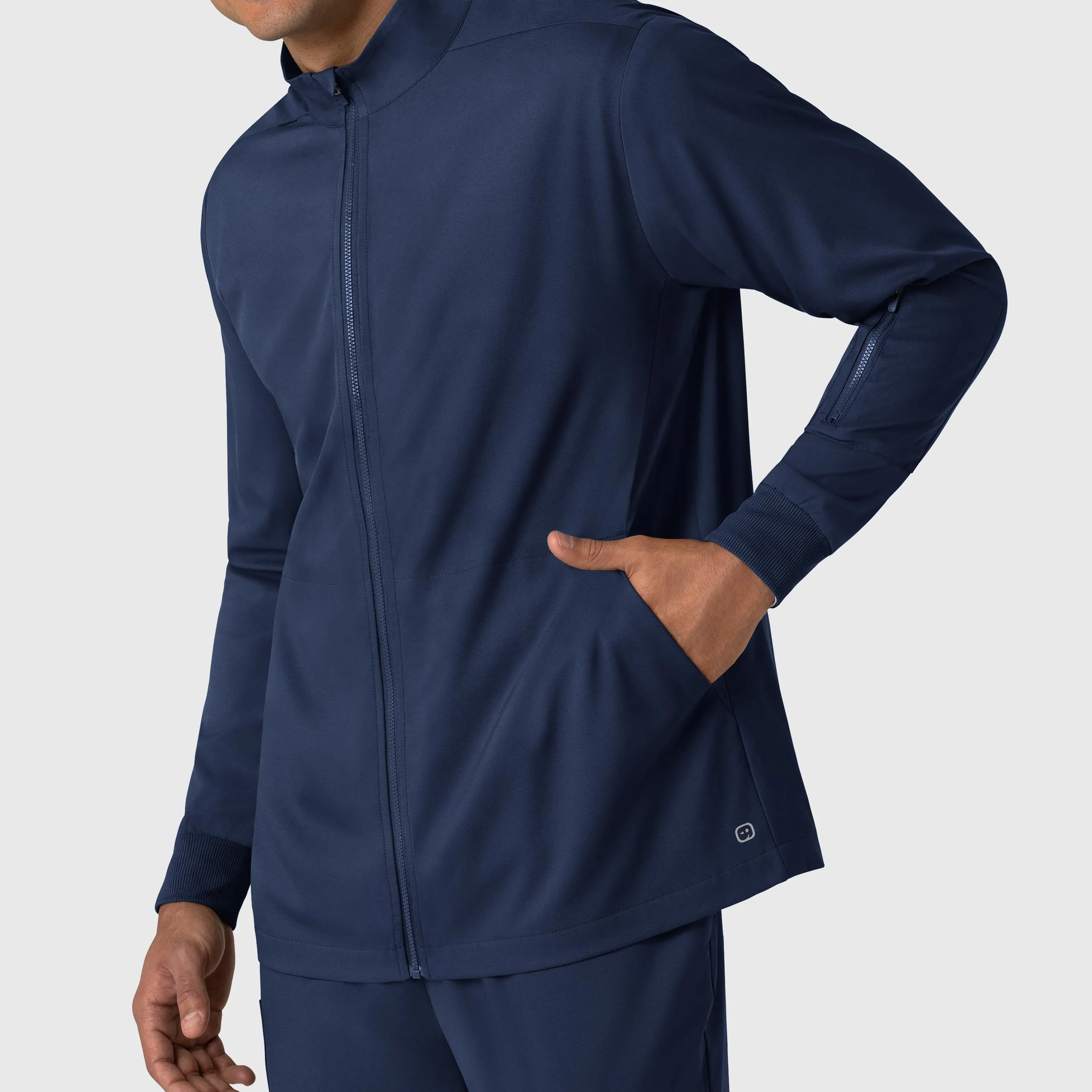 Boundless 8351 Men's Warm Up Scrub Jacket Navy