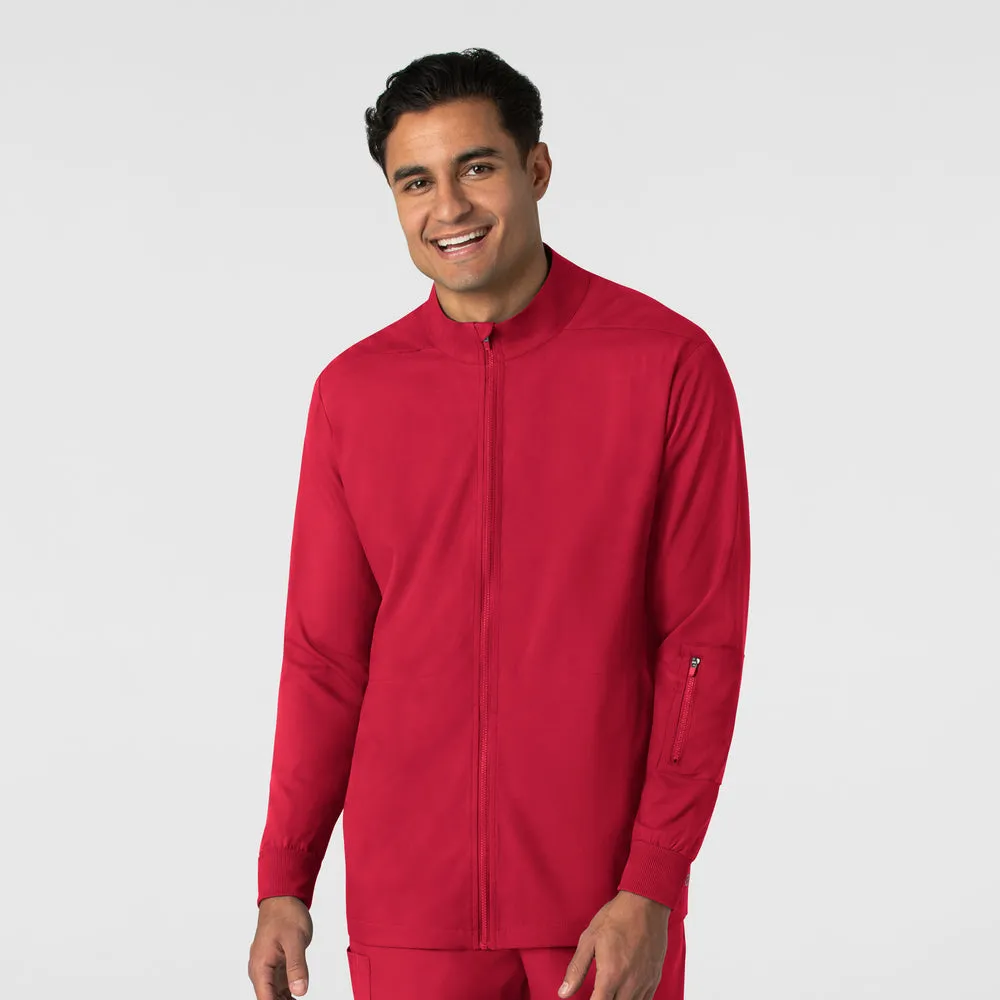 Boundless 8351 Men's Warm Up Scrub Jacket Red