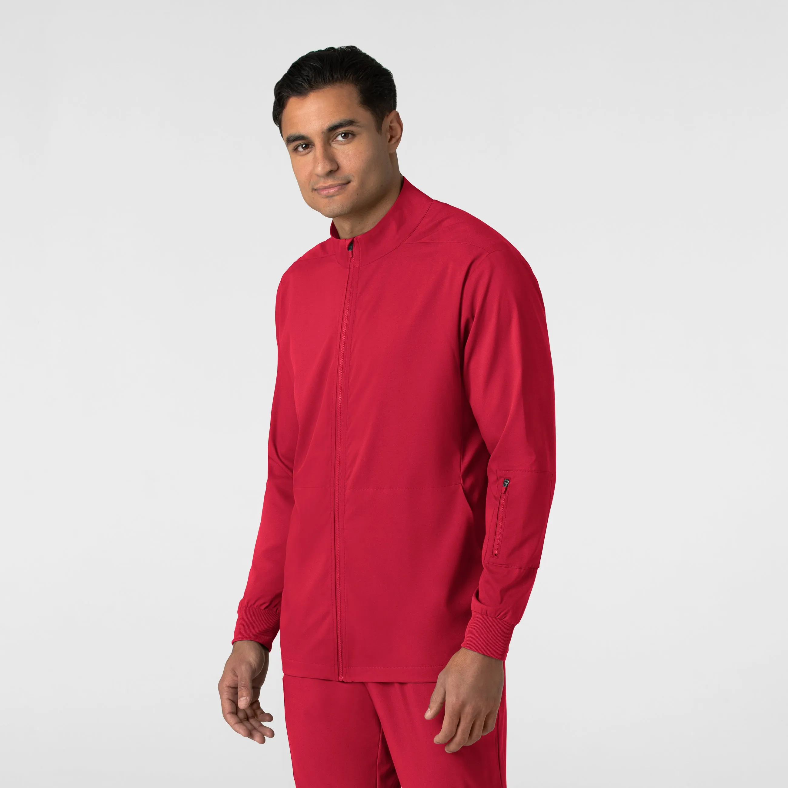 Boundless 8351 Men's Warm Up Scrub Jacket Red
