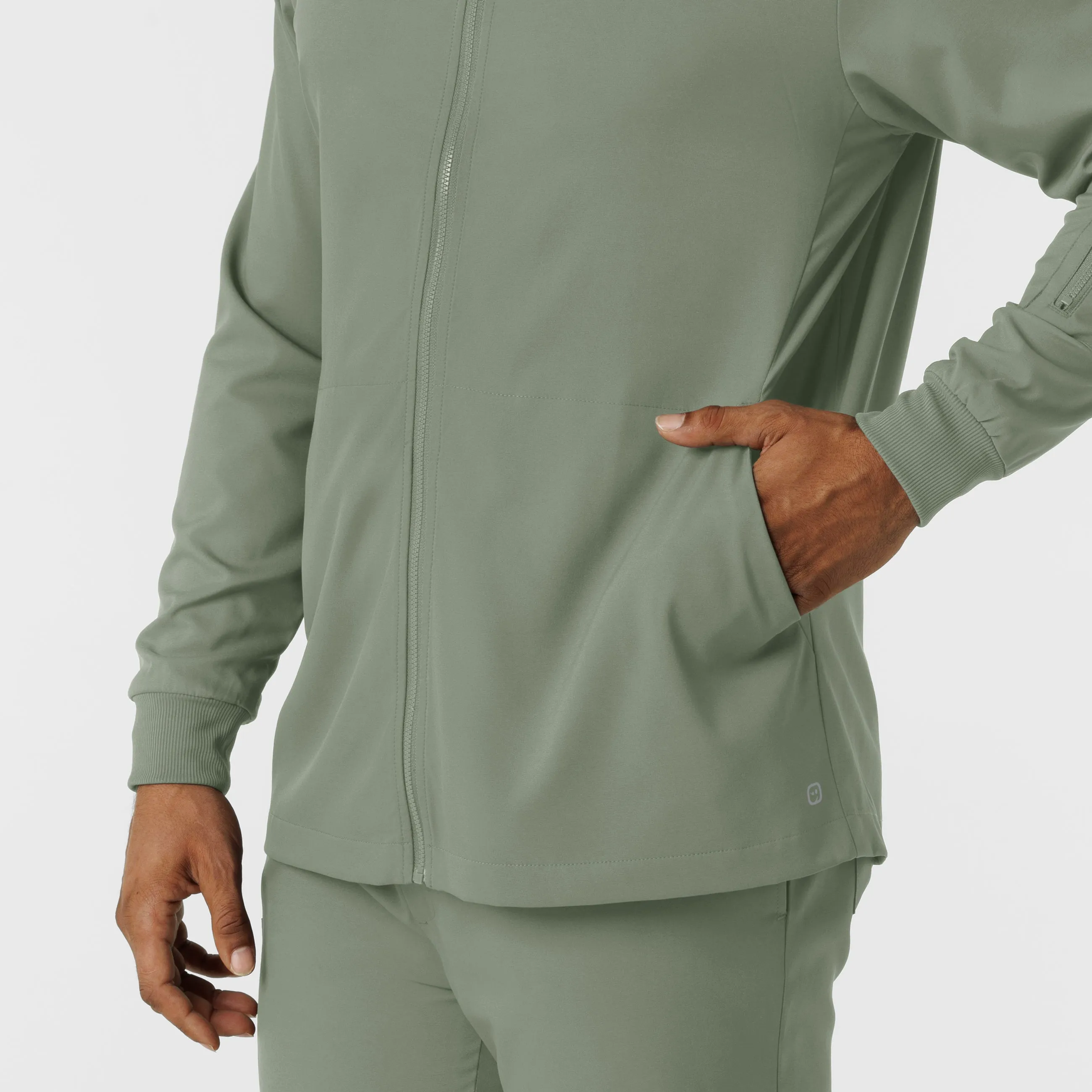Boundless 8351 Men's Warm Up Scrub Jacket Sage
