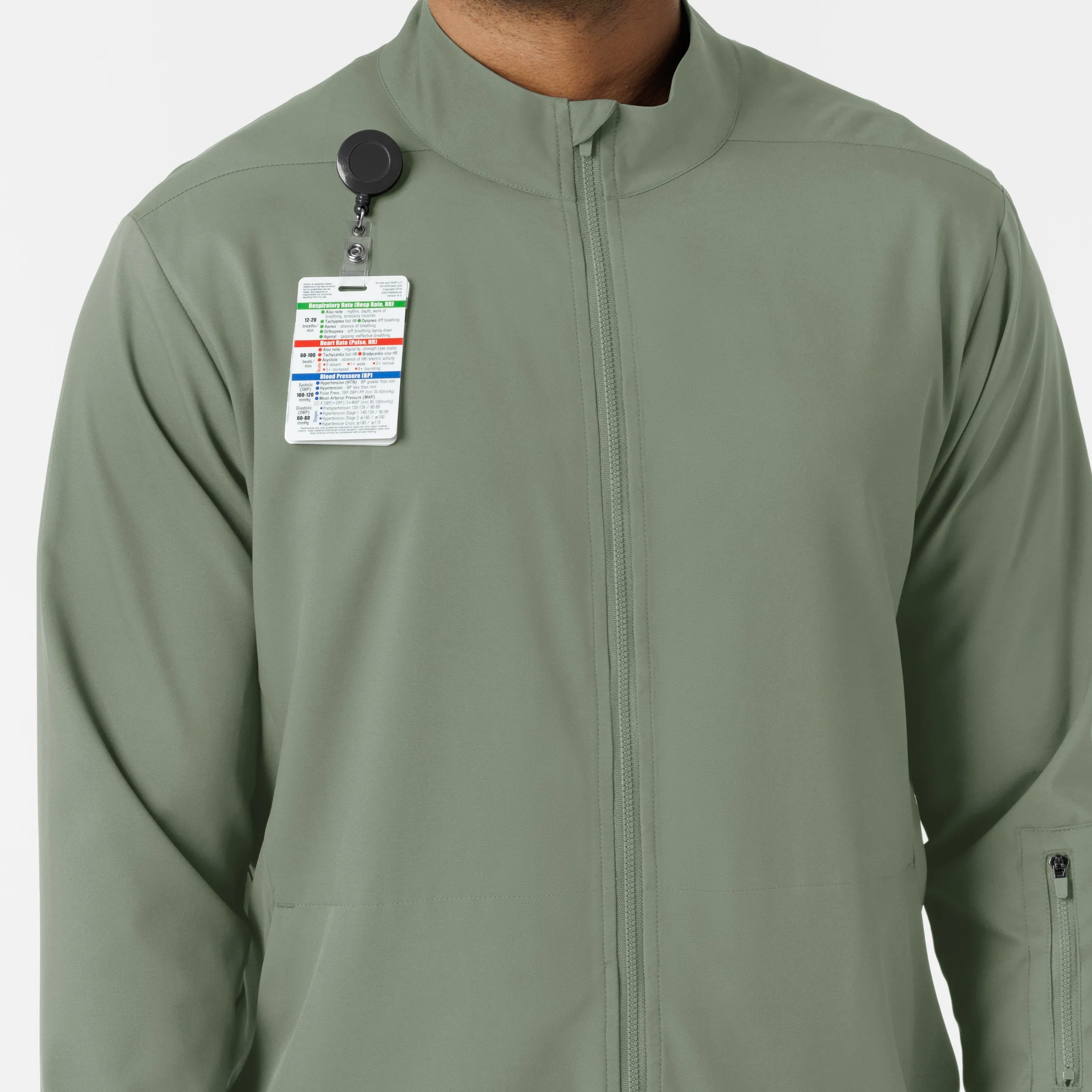 Boundless 8351 Men's Warm Up Scrub Jacket Sage