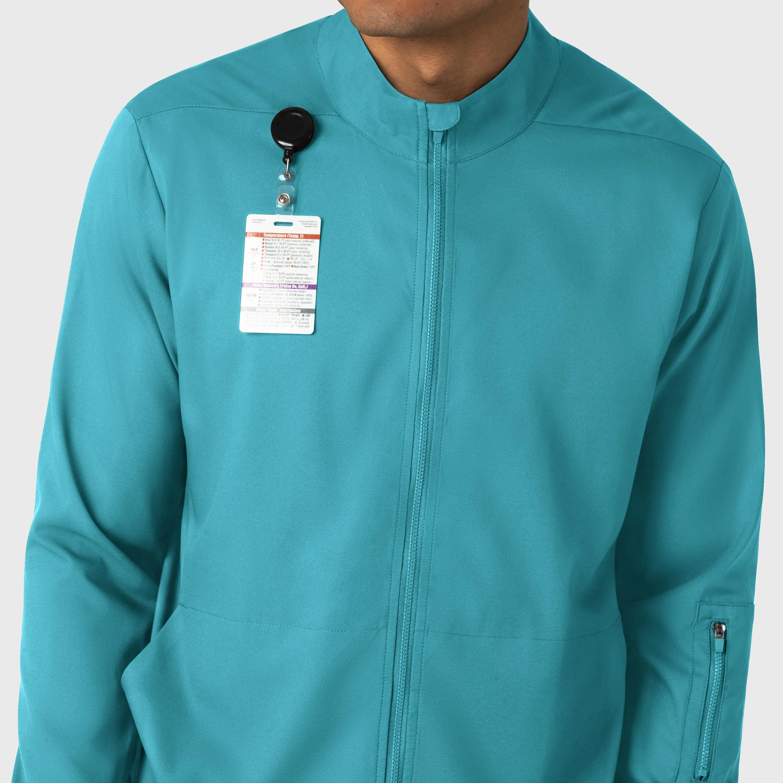 Boundless 8351 Men's Warm Up Scrub Jacket Teal