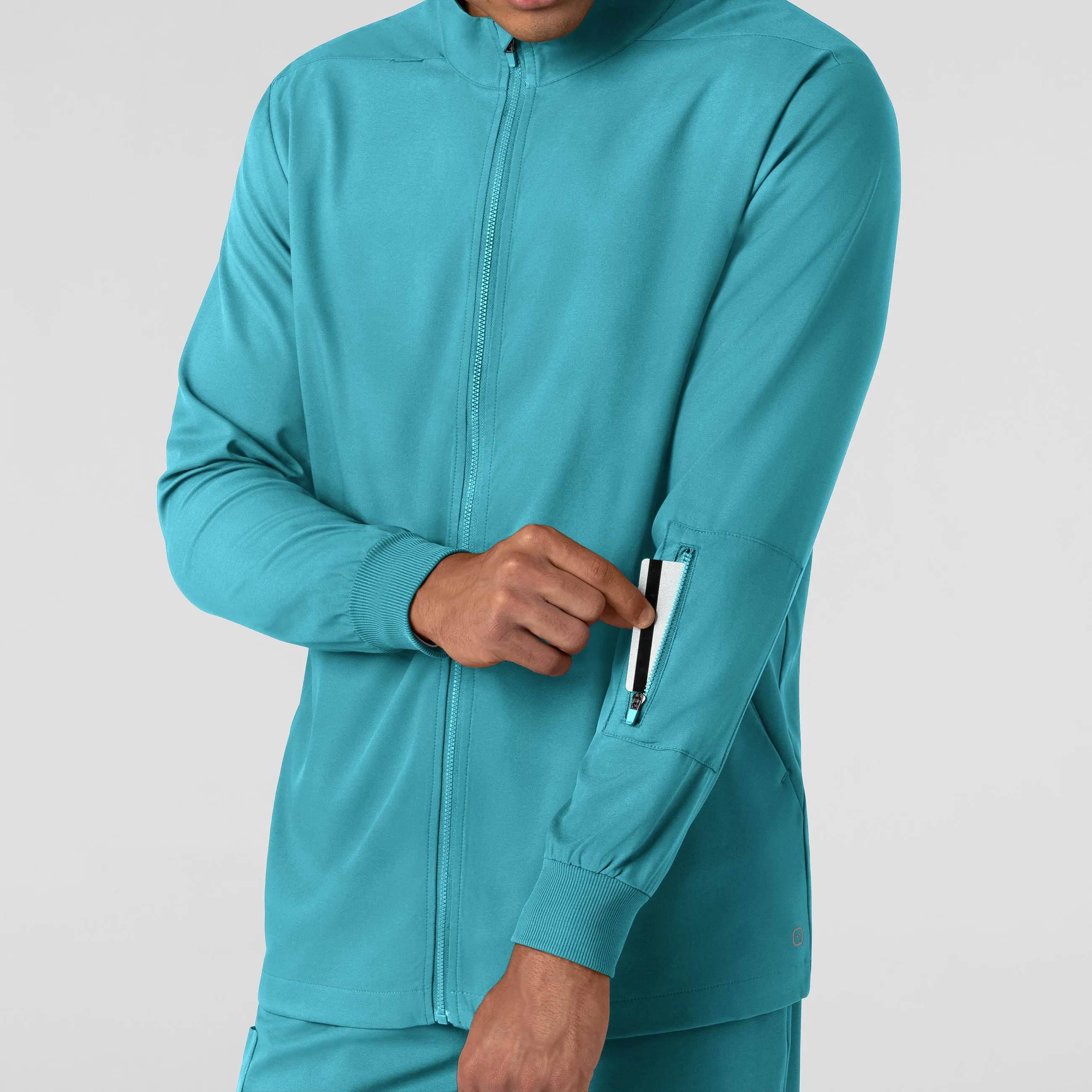 Boundless 8351 Men's Warm Up Scrub Jacket Teal