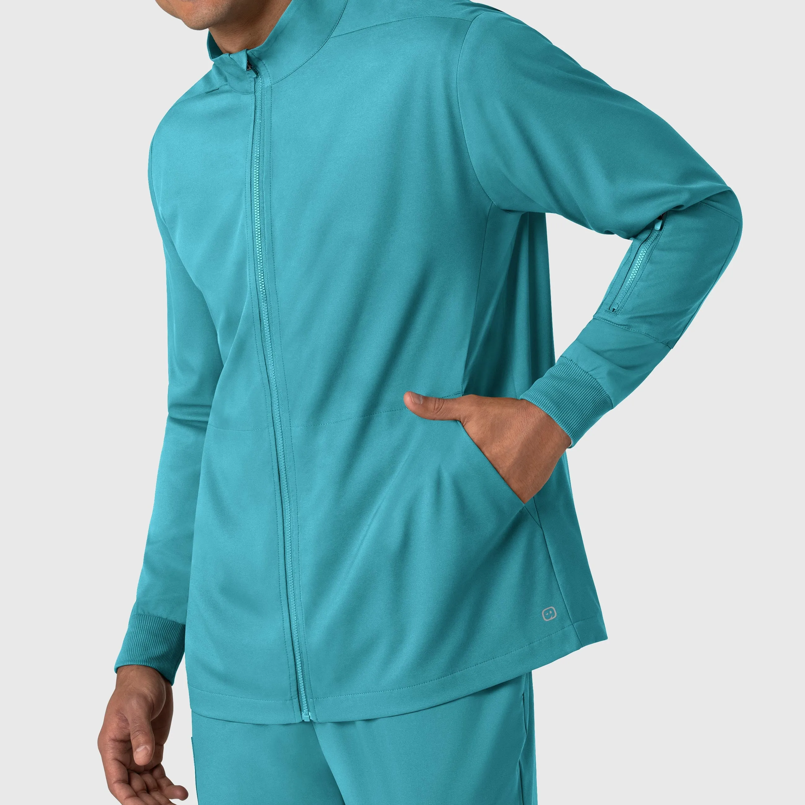 Boundless 8351 Men's Warm Up Scrub Jacket Teal