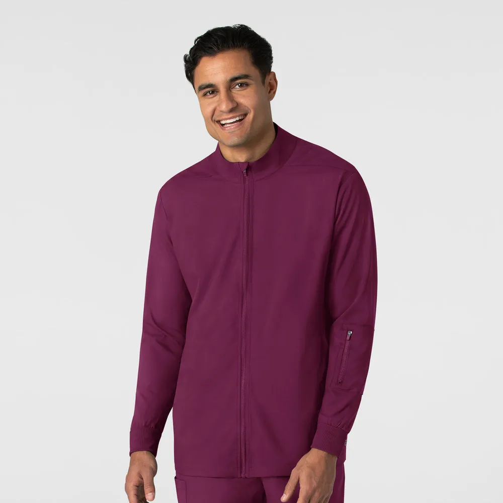 Boundless 8351 Men's Warm Up Scrub Jacket Wine