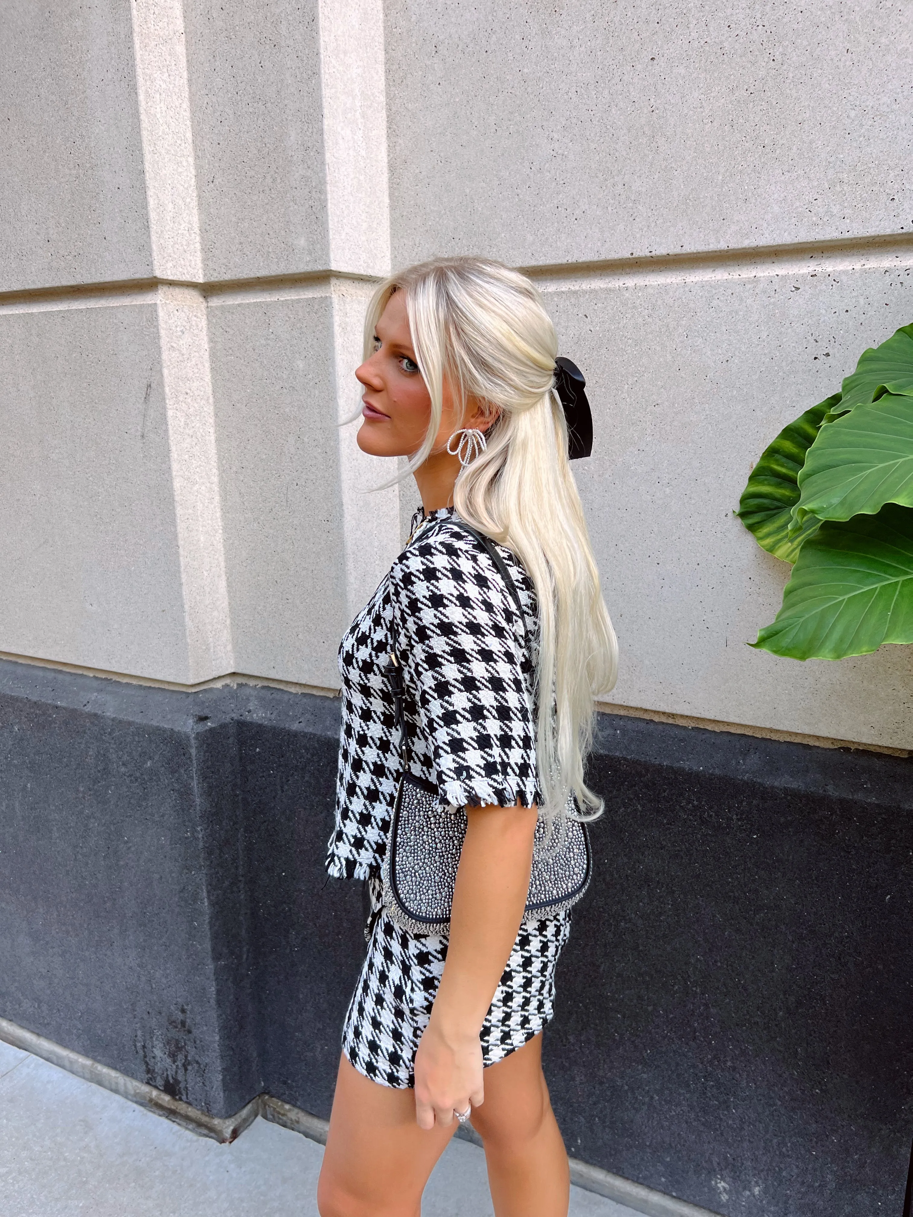 Bow & Pearl Set// Black