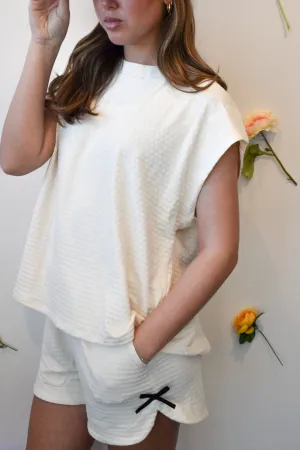 Bow Detail Textured Shorts