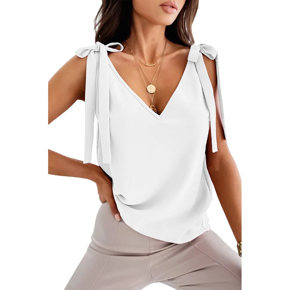 Bowknot Tie-Up V-Neck Camisole