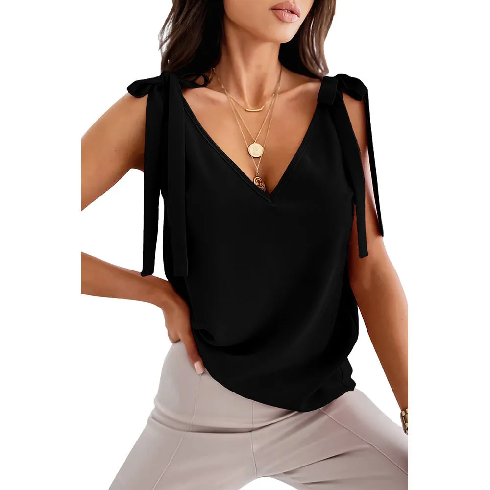 Bowknot Tie-Up V-Neck Camisole