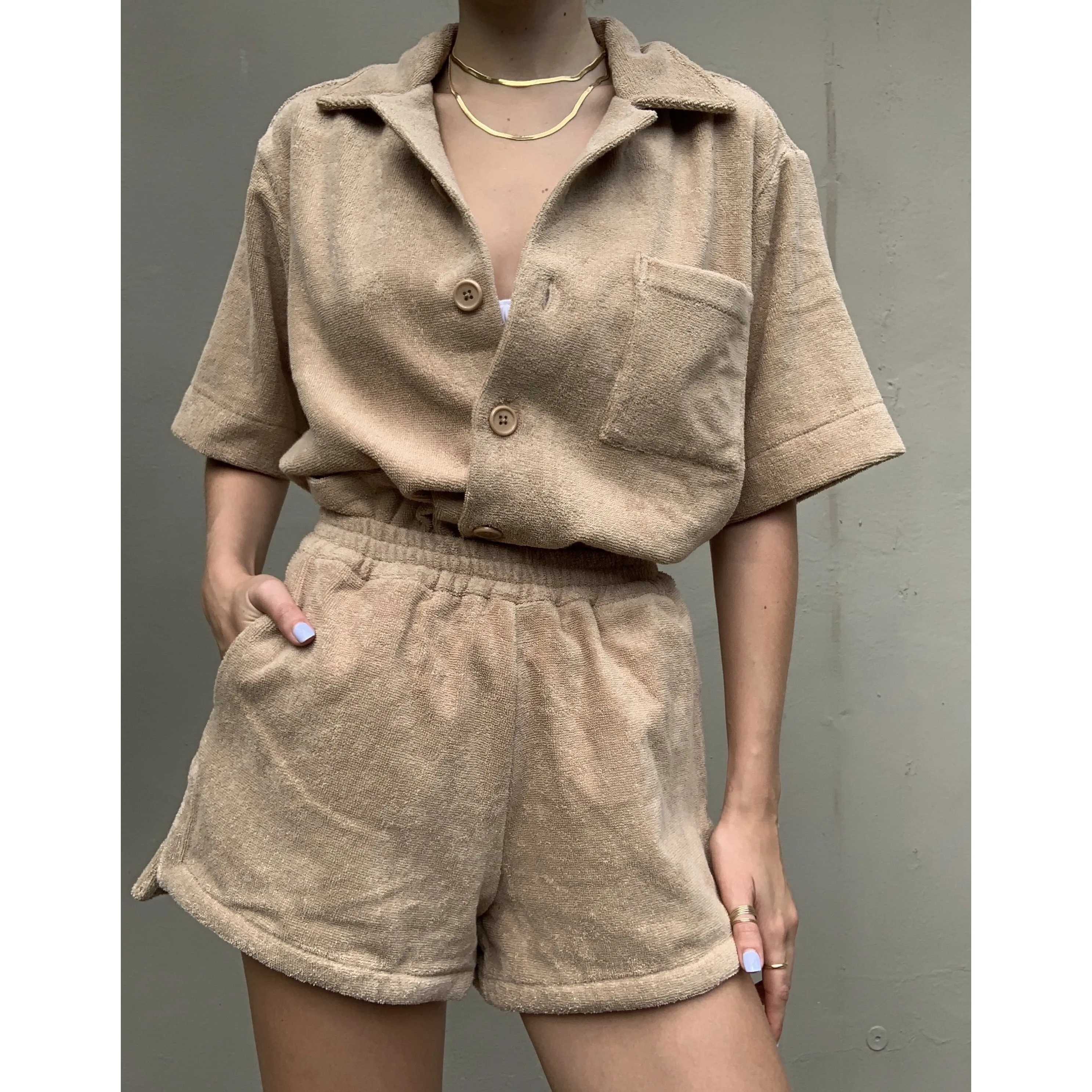 BOXY SHIRT - TERRY - TOWELING