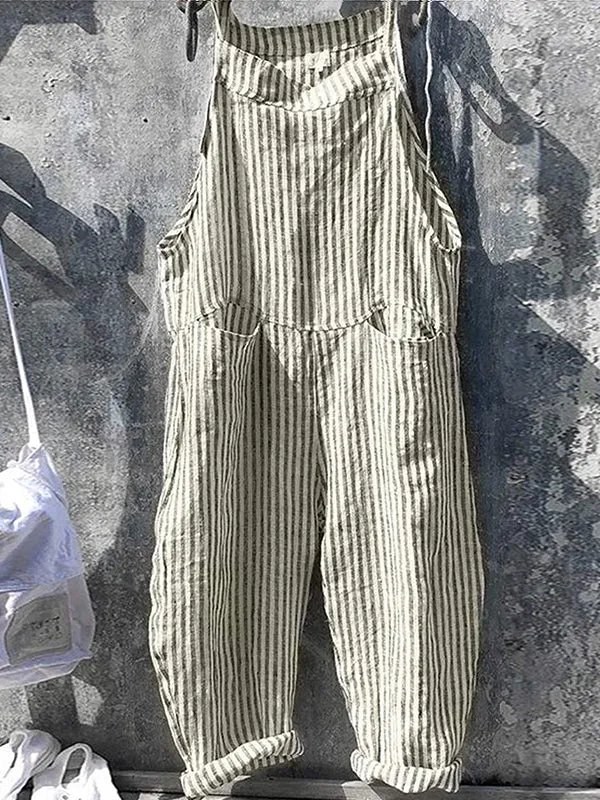 Breeze Striped Linen Jumpsuit