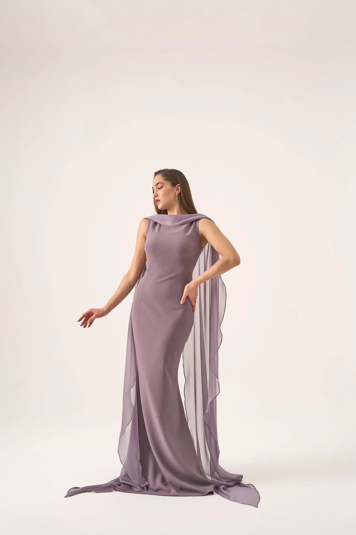 Bria cape gown