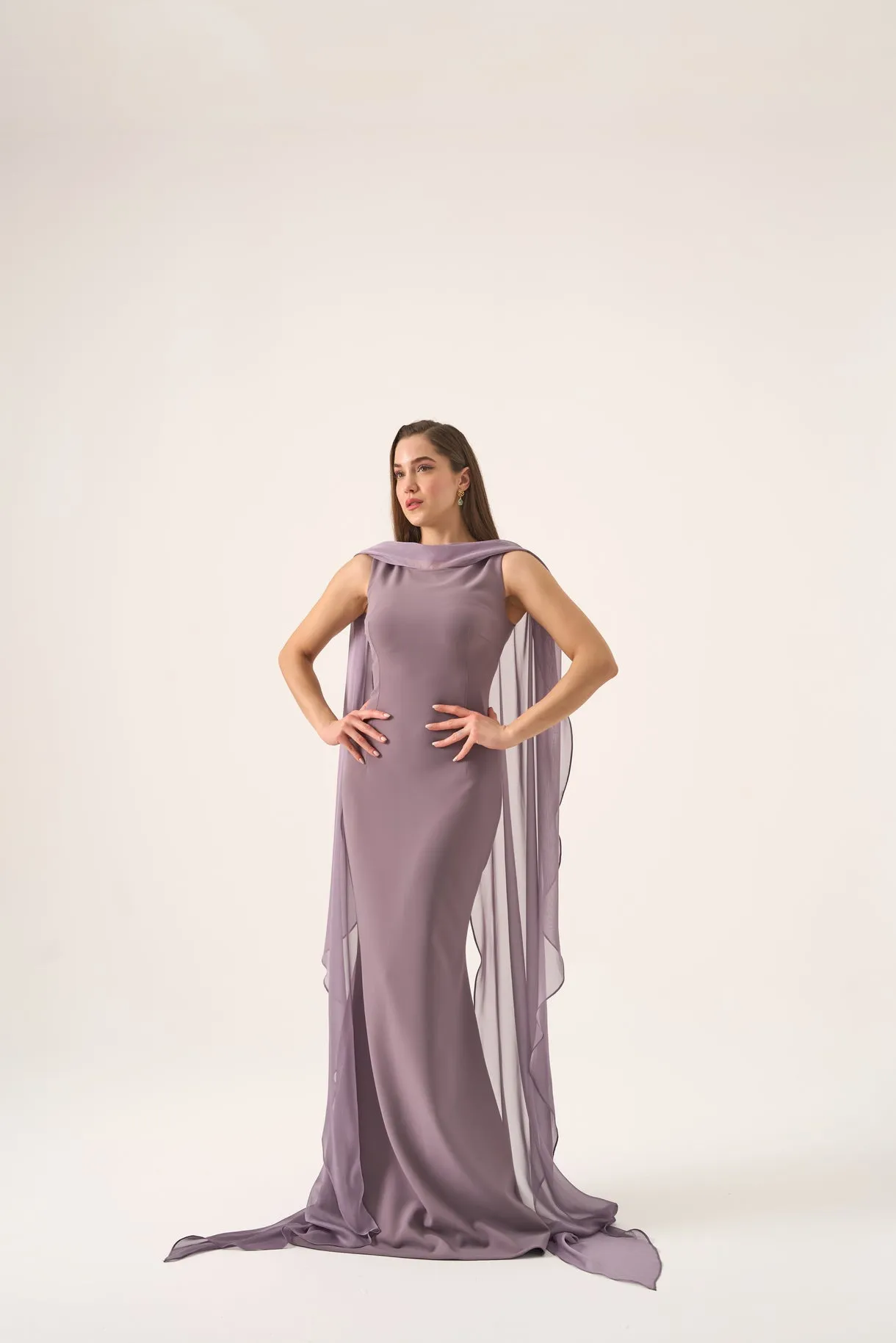 Bria cape gown