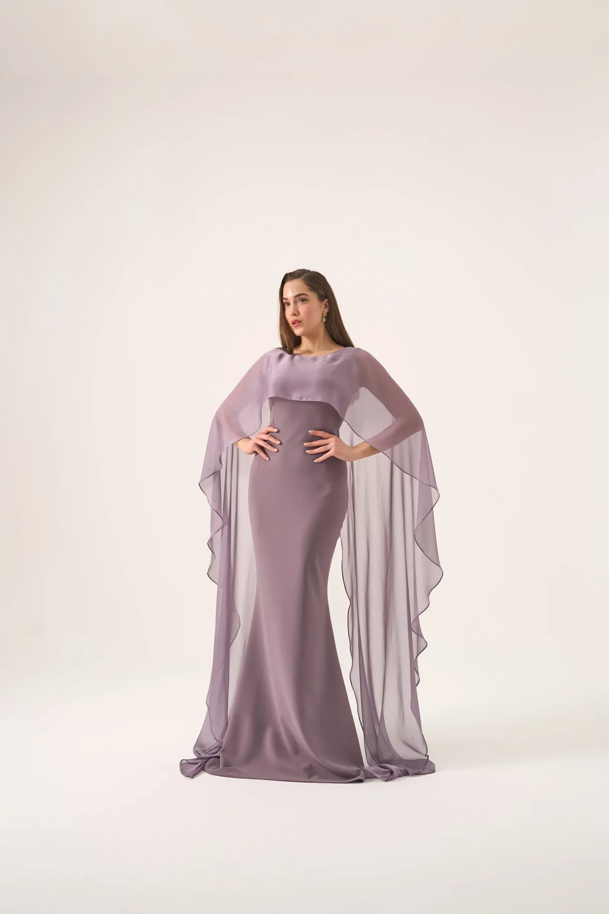 Bria cape gown