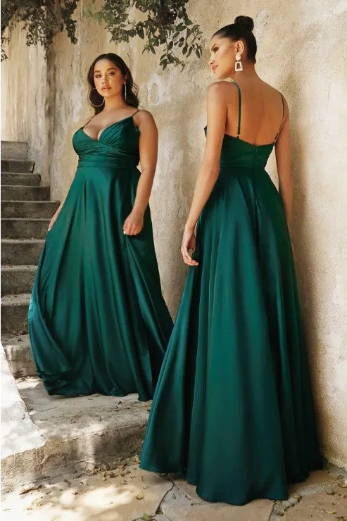 Bridesmaids Dress with Sweetheart neckline and spaghetti strap and slit