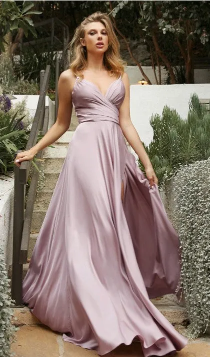 Bridesmaids Dress with Sweetheart neckline and spaghetti strap and slit