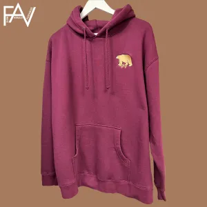 Brown Bear - Maroon Heavyweight Hoodie