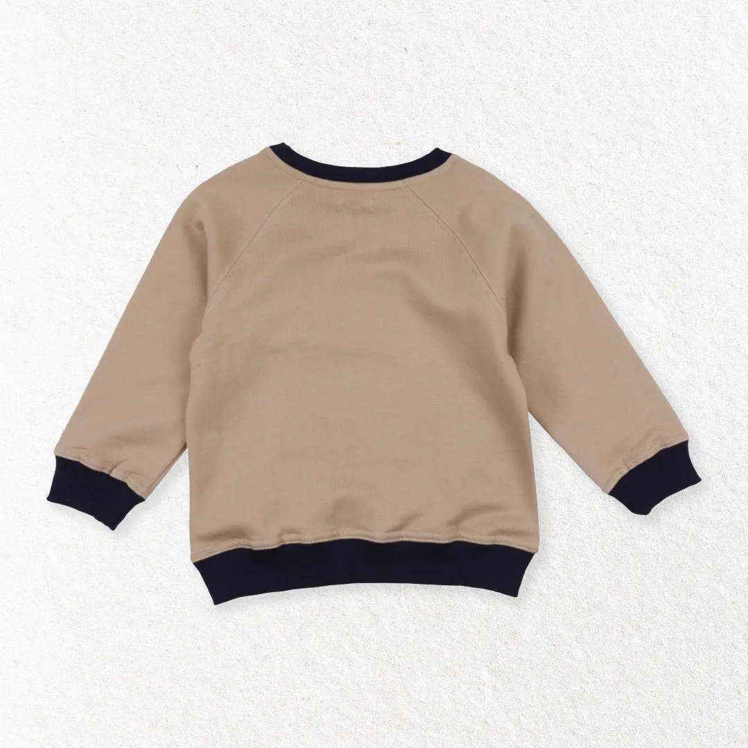 Brown Bear On A Bike Print Sweatshirt