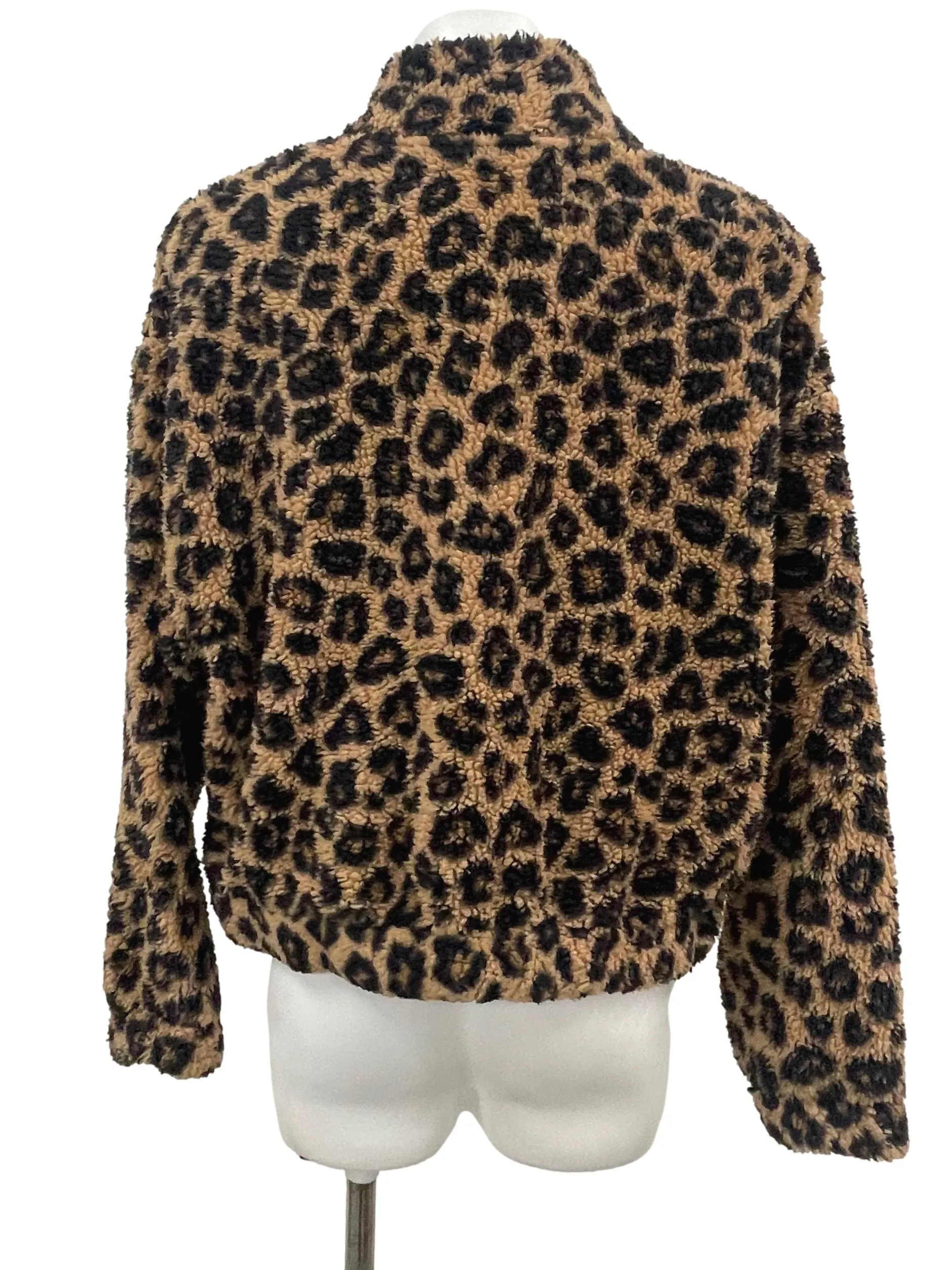 Brown Leopard Print Long Sleeve Jacket