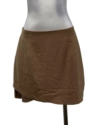 Brown Overlap Skirt