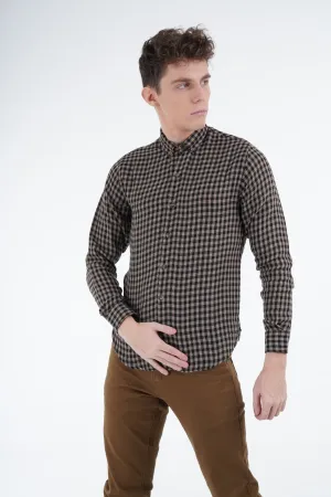 Brown Pincheck Shirt