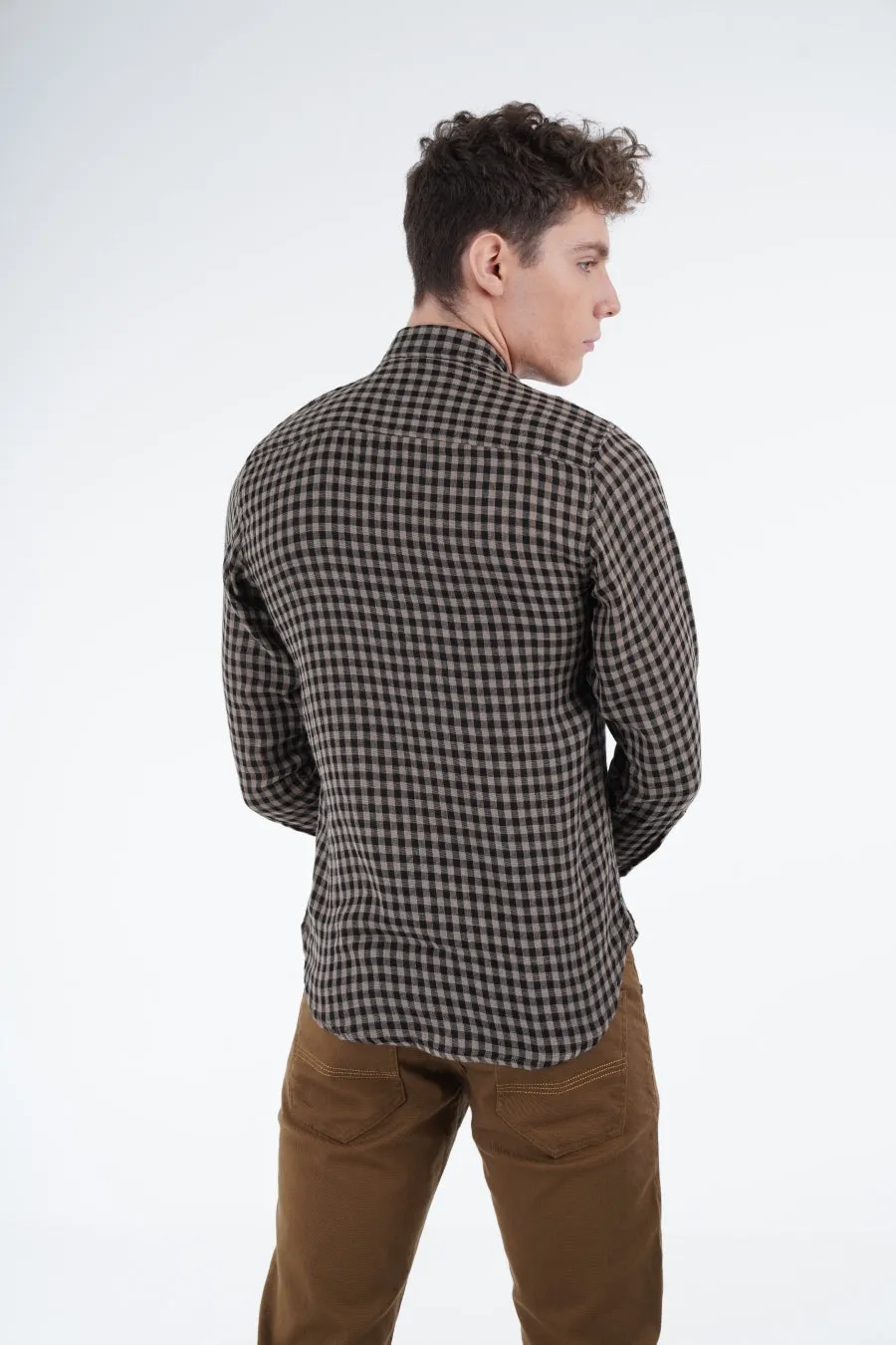 Brown Pincheck Shirt