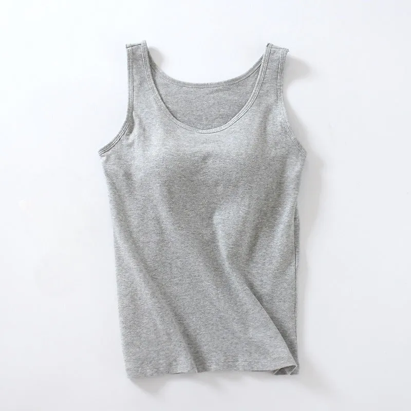 Built In Bra Tank Top Cotton