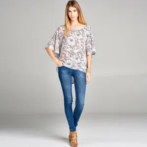 Butterfly Sleeve Floral Top