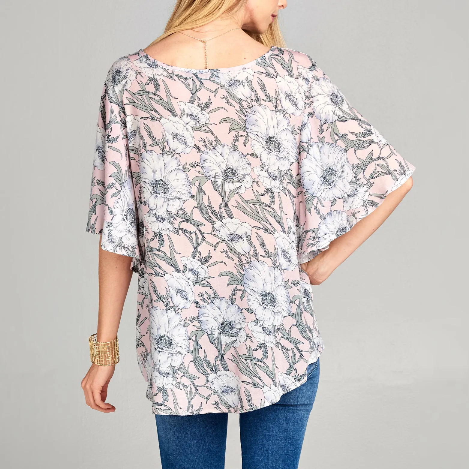 Butterfly Sleeve Floral Top