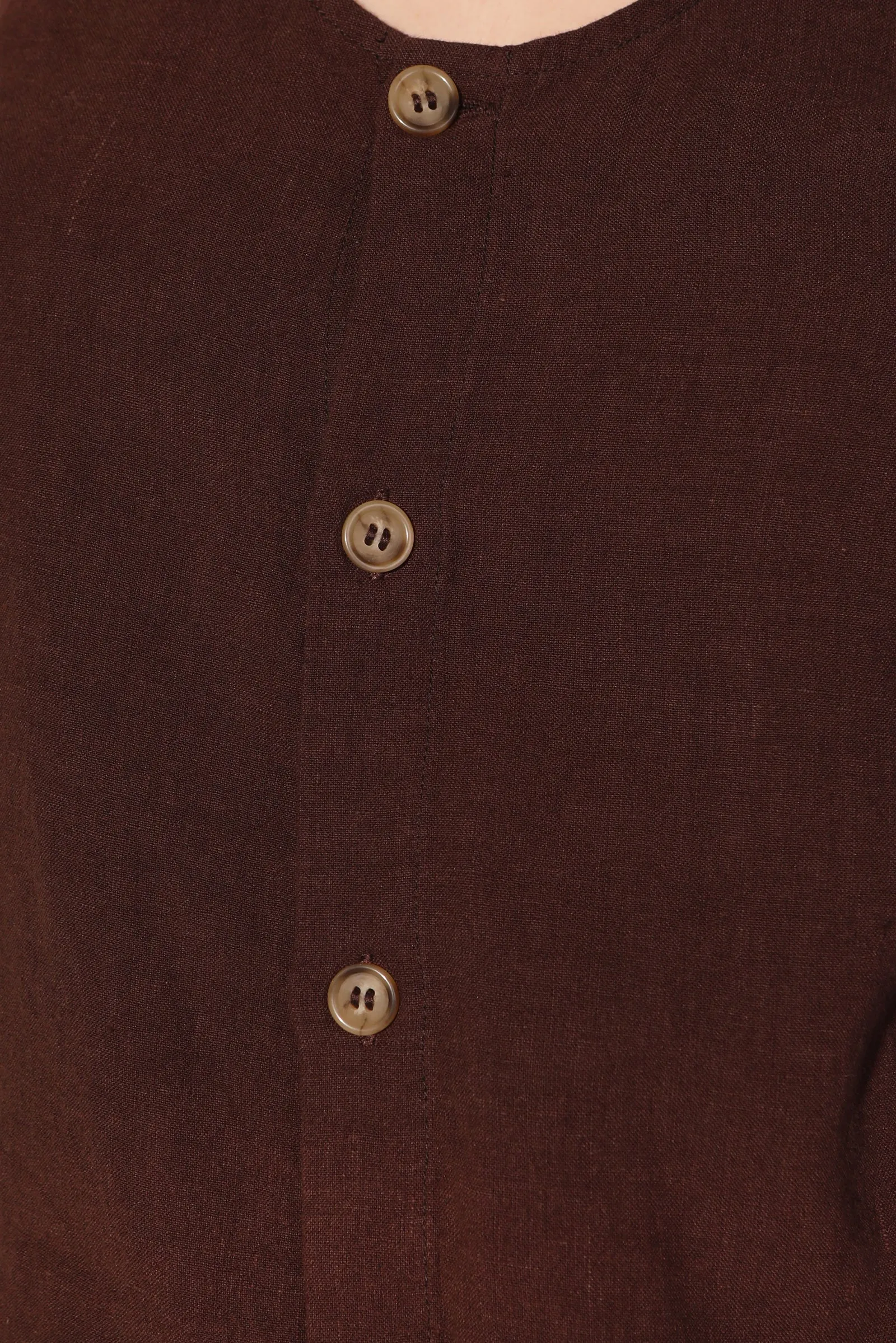 Button Front Tank Chocolate