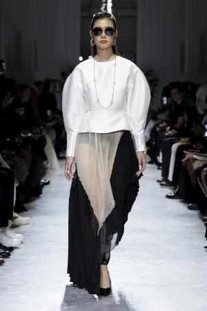 Cady, Organza and Gazar Pleated Skirt
