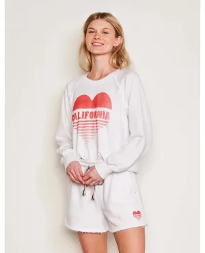 California Heart White Sweatshirt