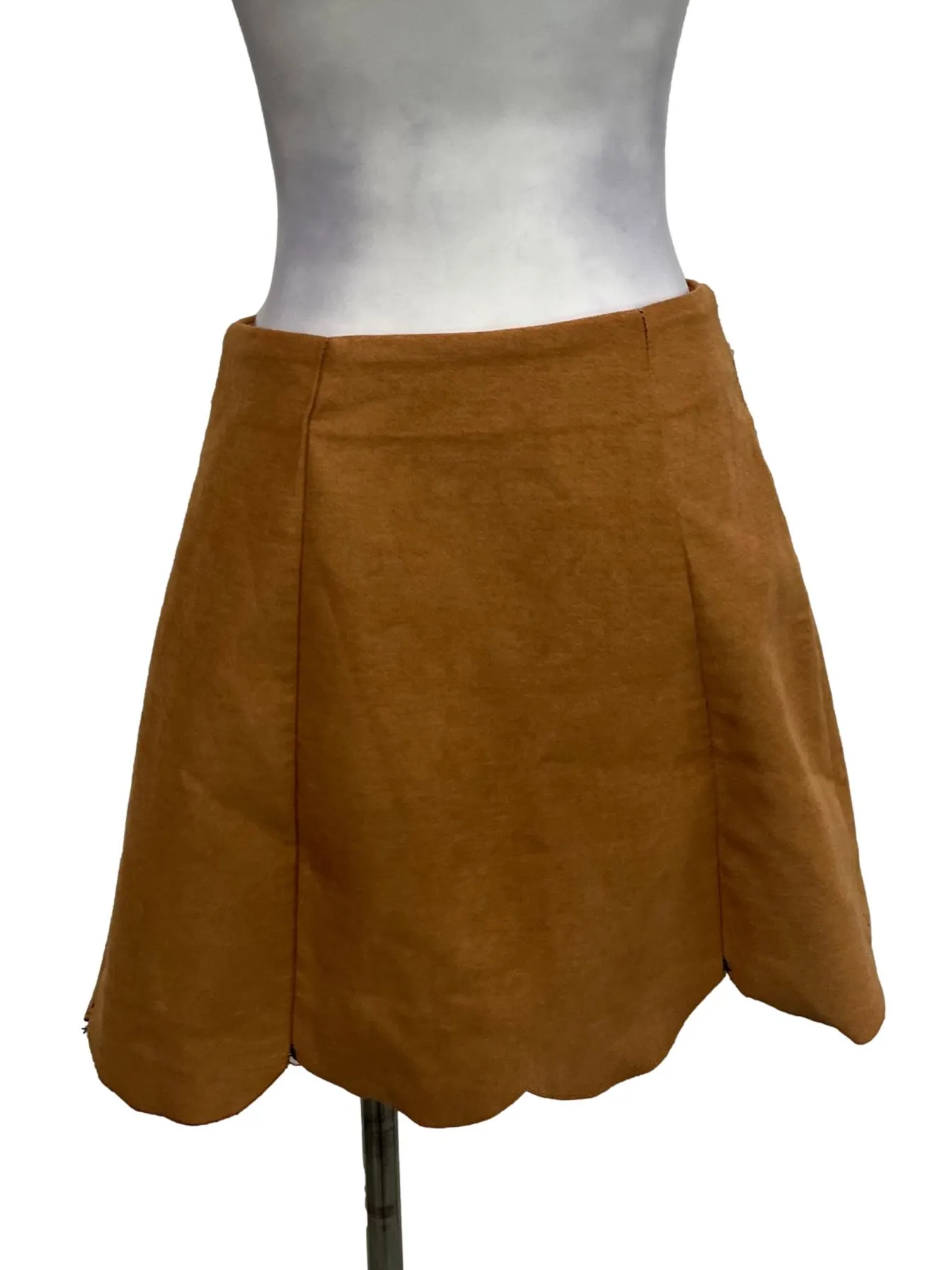 Camel Brown Button Skirt
