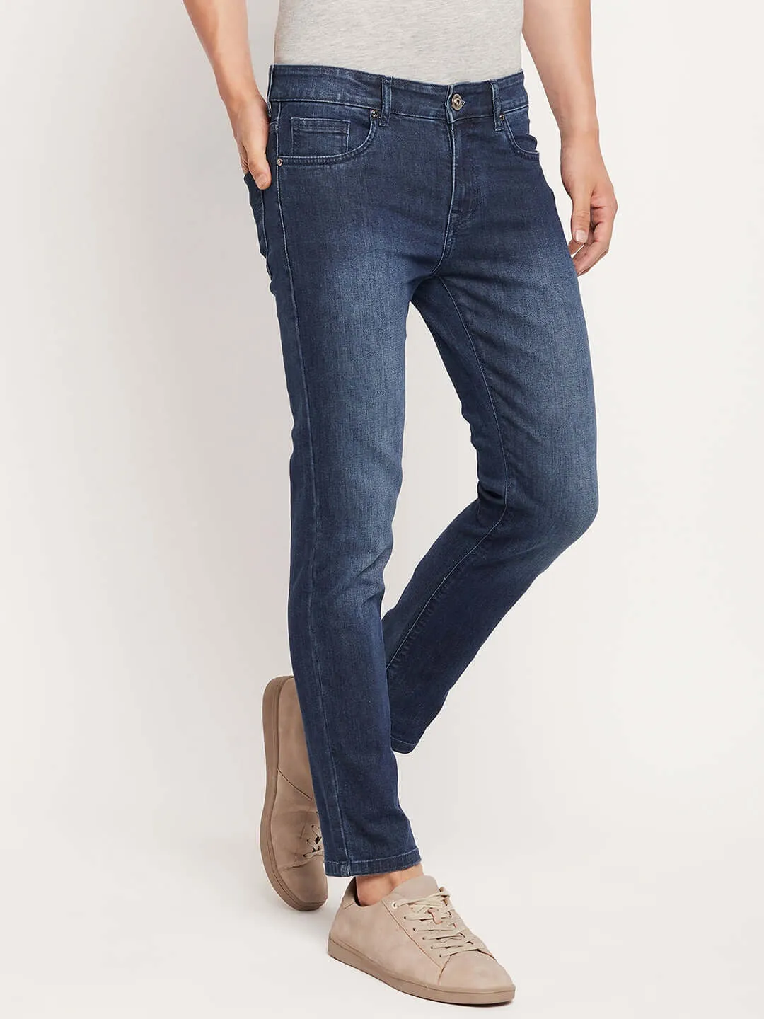 Camla Barcelona Navy Blue Regular Fit Jeans