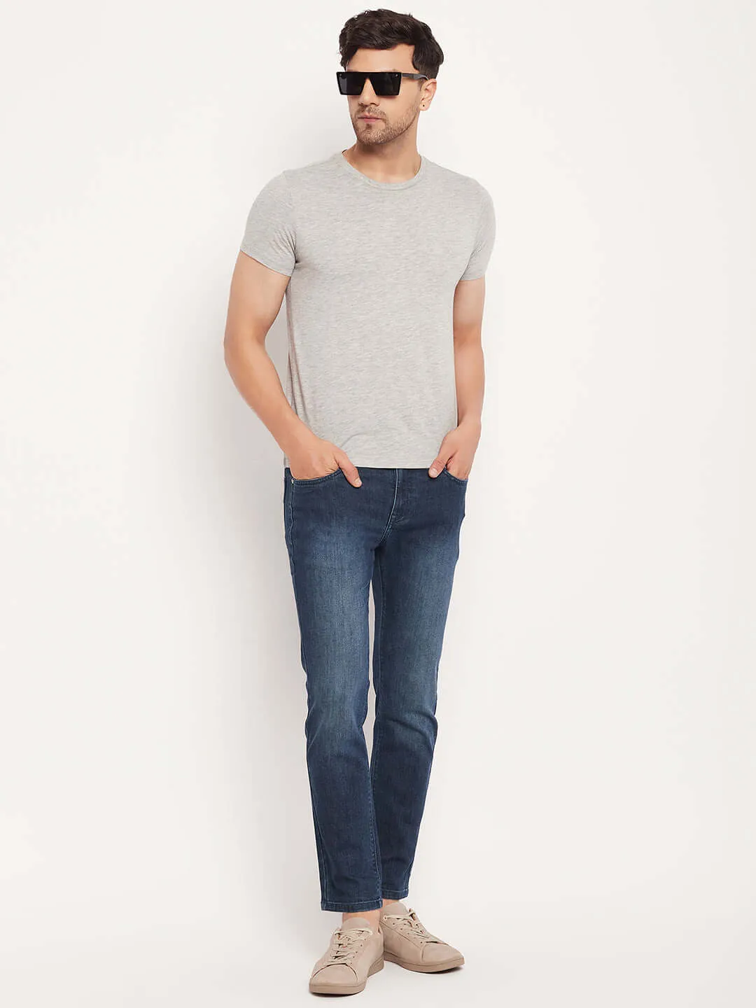Camla Barcelona Navy Blue Regular Fit Jeans