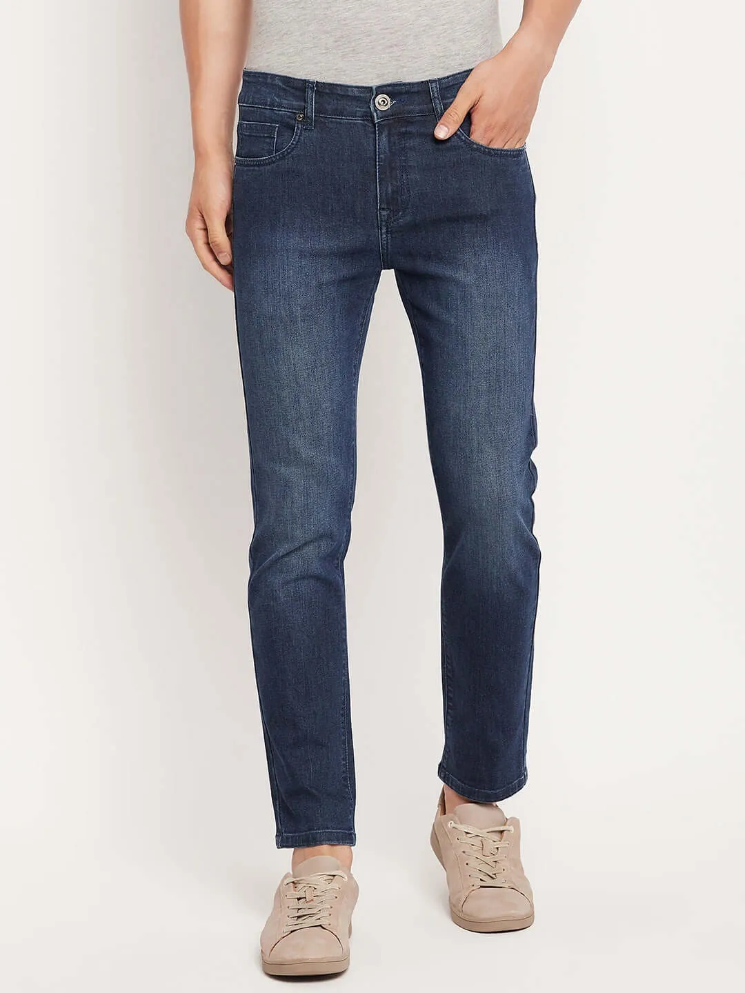 Camla Barcelona Navy Blue Regular Fit Jeans