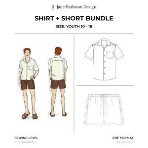 Camp Collar Shirt   Short Pattern Bundle: Youth