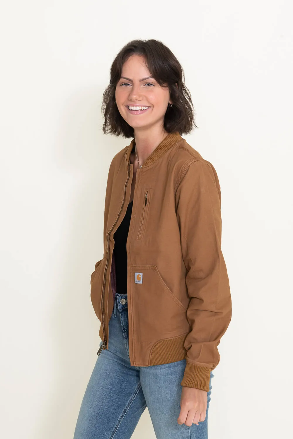 Carhartt Rugged Flex Relaxed Fit Canvas Jacket for Women in Brown | 102524-211
