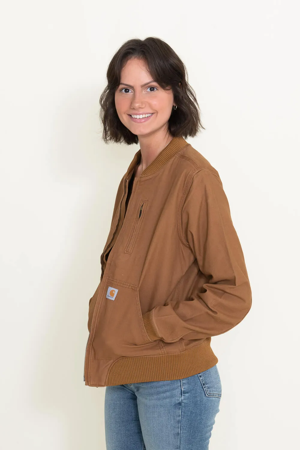 Carhartt Rugged Flex Relaxed Fit Canvas Jacket for Women in Brown | 102524-211