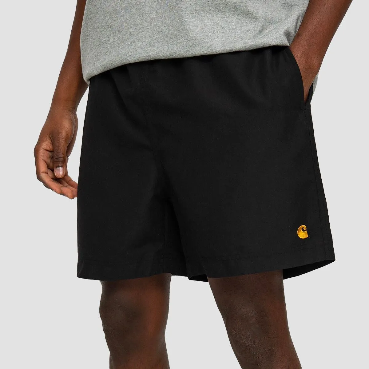 Carhartt WIP Chase Swim Trunk Shorts Black/Gold