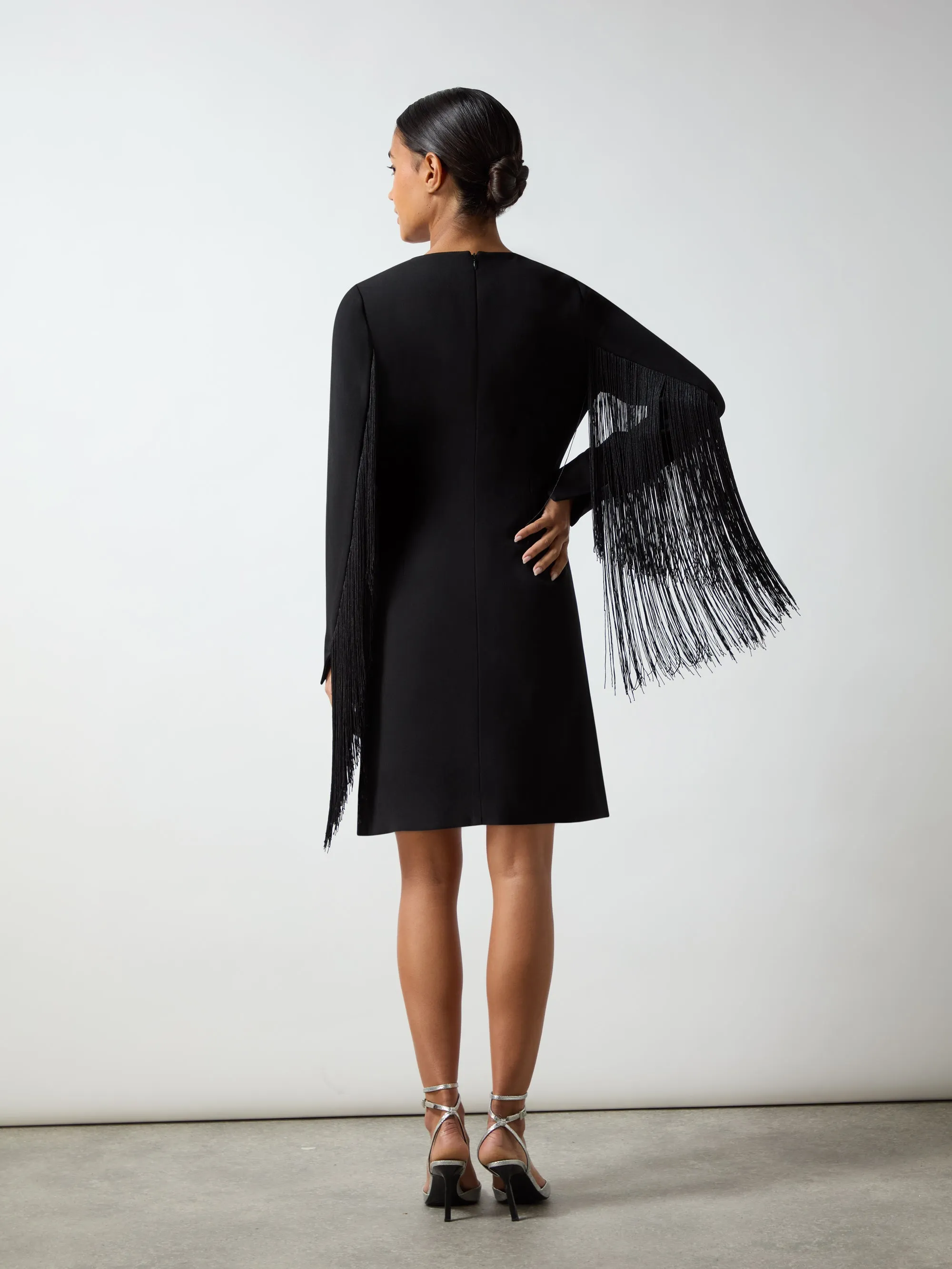 Carolina Black Fringe Mini Dress
