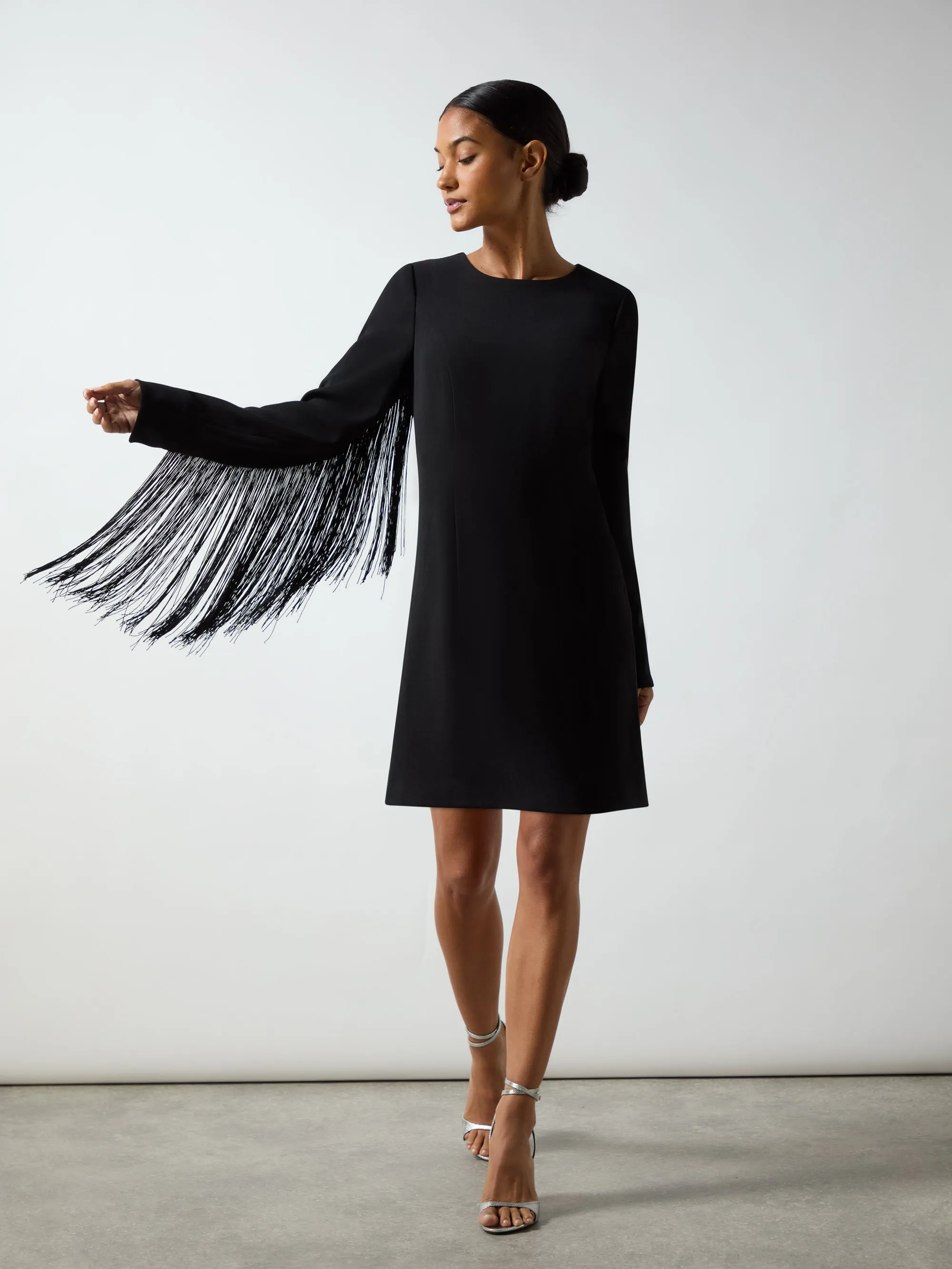 Carolina Black Fringe Mini Dress