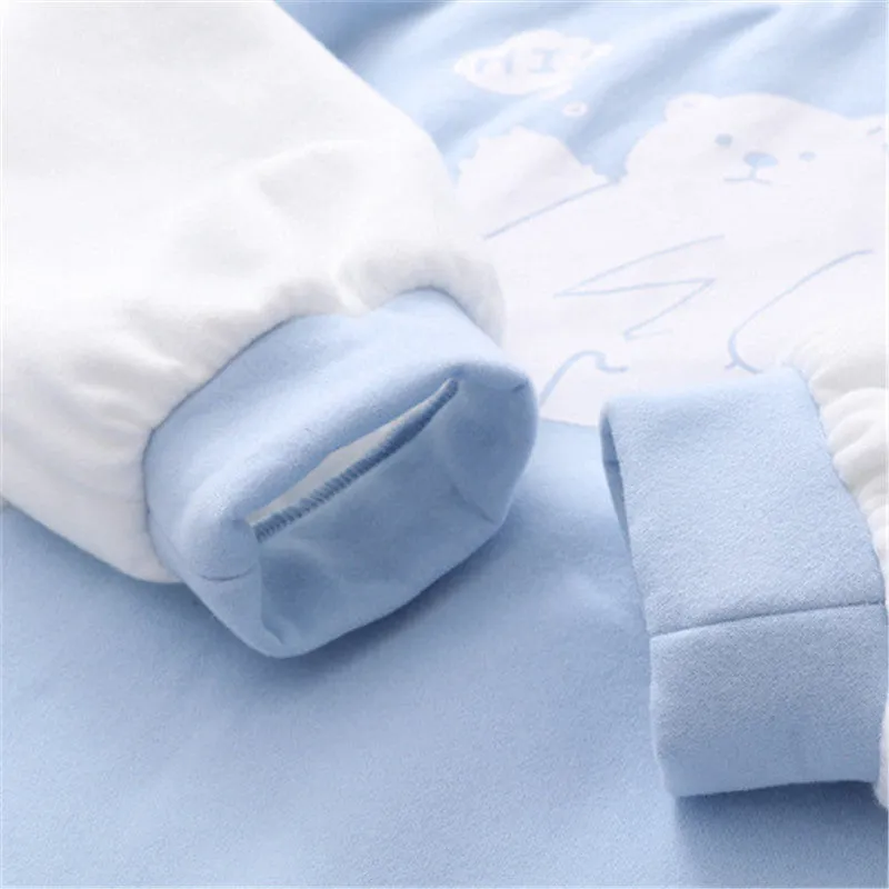 CARTOON BEAR PRINT MID LENGTH HOODIE UB3140