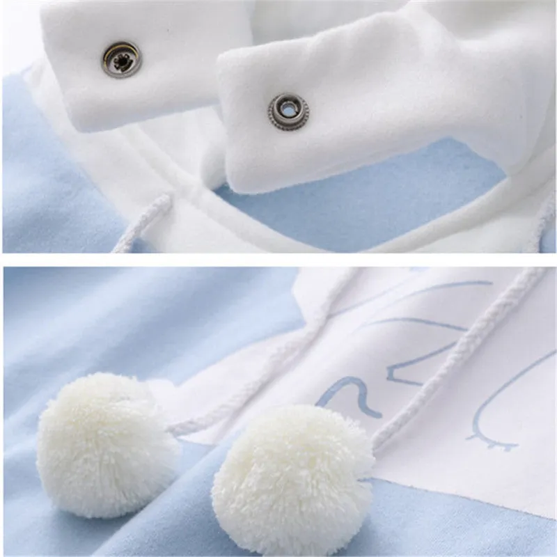CARTOON BEAR PRINT MID LENGTH HOODIE UB3140