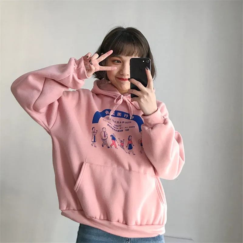 “CARTOON CHARACTER PRINTING” HOODIES W112010